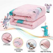 Fashion Lovely Pink Mouse Printed Weighted Blanket Quilt For Kids,Organic Cotton Premium Glass Beads Weighted Blanket Children